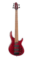 Cort B5ELEMENTOPBR Artisan Series B5 Element 5 String Bass Guitar. Open Pore Burgandy Red