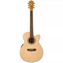 Washburn G7SCE Harvest Grand Auditorium Cutaway Acoustic Guitar. Natural Gloss
