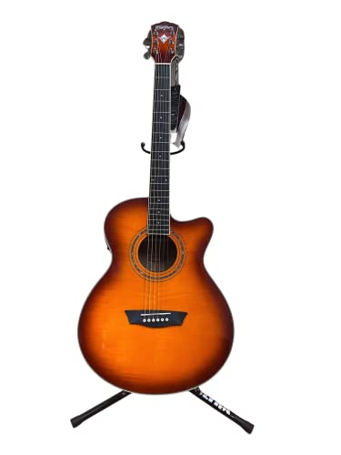 Washburn EA15 Festival Series Mini Jumbo Cutaway Acoustic Electric Guitar. Ice Tea Burst