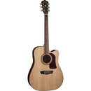 Washburn D10SCE Heritage 10 Series Dreadnought Cutaway Acoustic Electric Guitar. Natural