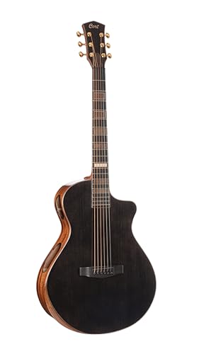 Cort MODERNBLACK Masterpiece Series Modern Black Acoustic-Electric Guitar. Trans Black Gloss