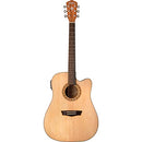 Washburn D7SCE Harvest Dreadnought Cutaway Acoustic Guitar. Natural Gloss
