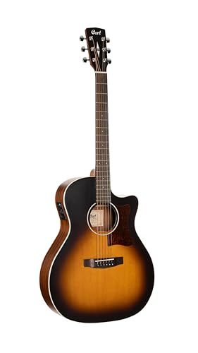 Cort GA1EOPSB Grand Regal Series GA1E Acoustic-Electric Guitar. Open Pore Sunburst