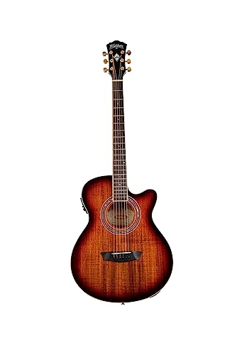 Washburn EA55G-A Festival Series Cutaway Mini Jumbo Acoustic/Electric Guitar. Koa Burst