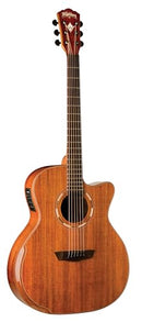 Washburn G55CE Comfort Deluxe 55 Series Grand Auditorium Cutaway Acoustic Electric Guitar. Koa