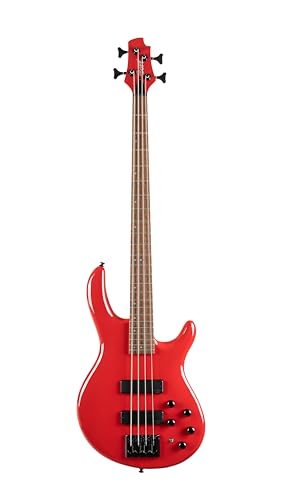 Cort C4DELUXECRD Artisan Series C4 Deluxe Bass Guitar. Candy Red