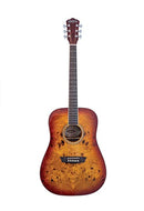 Washburn DFBDA Deep Forest Burl Dreadnought Acoustic Guitar. Amber Fade