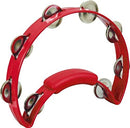 Rhythm Tech RT1230 Solo Tambourine. Red with Single Row Nickel Jingles