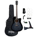 Washburn WA90CE Acoustic-Electric Guitar Kit – Dreadnought Cutaway, Built-In Tuner, Okoume Body – Perfect Holiday Gift for Adults, Beginners, Musicians & Live Performance