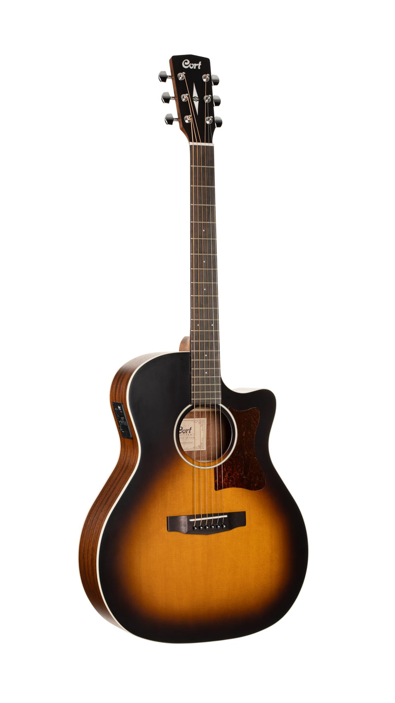 Cort GA1EOPSB Grand Regal Series GA1E Acoustic-Electric Guitar. Open Pore Sunburst