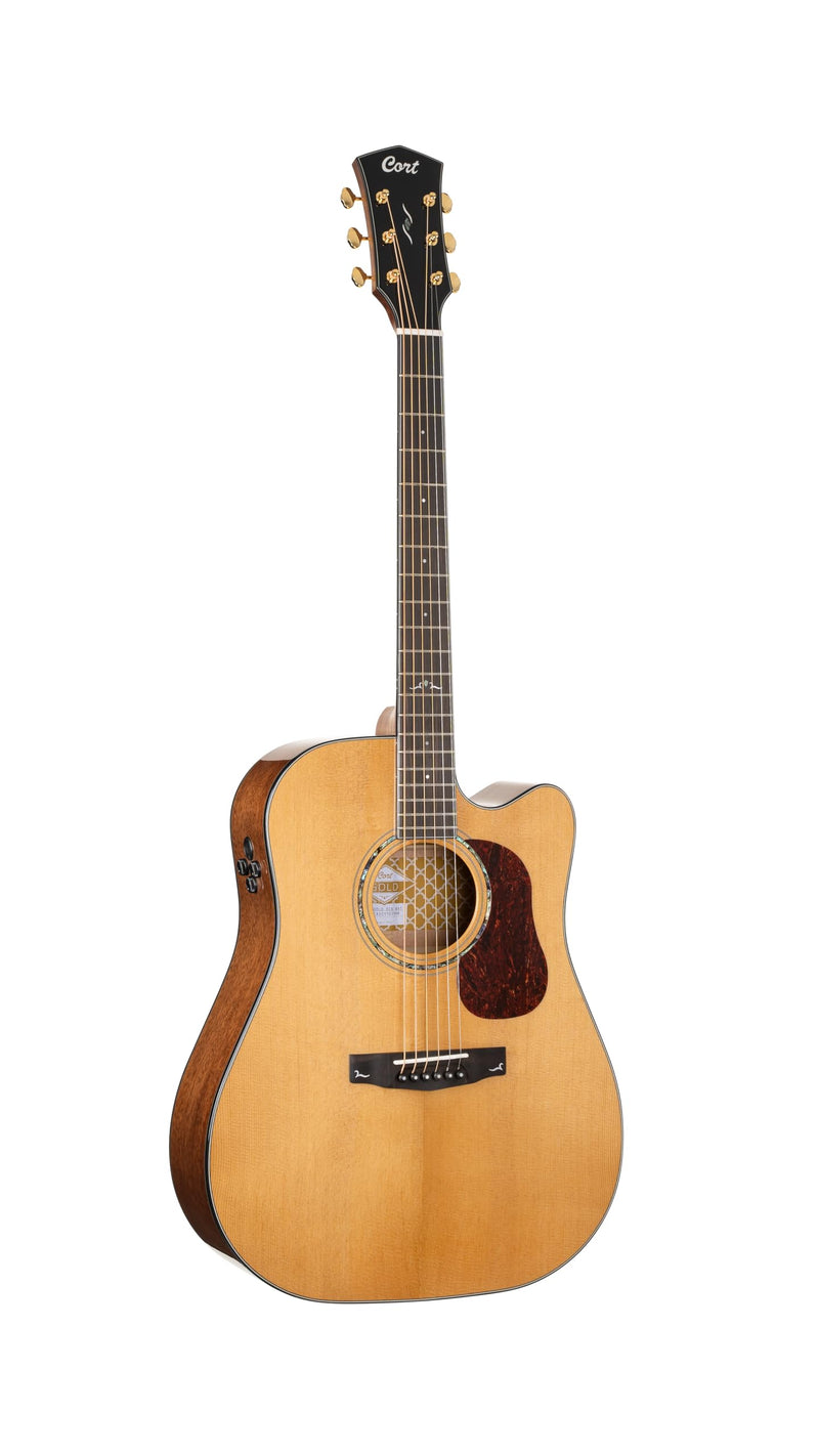 Cort GOLDDC6NAT Gold Series DC6 Acoustic-Electric Guitar. Natural Glossy