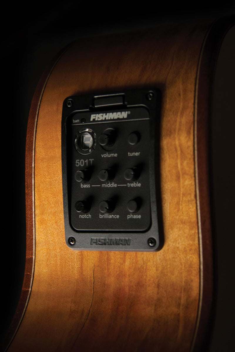 Washburn G66SCE Comfort Deluxe 66 Auditorium Cutaway Acoustic Electic Guitar. Spalted Maple