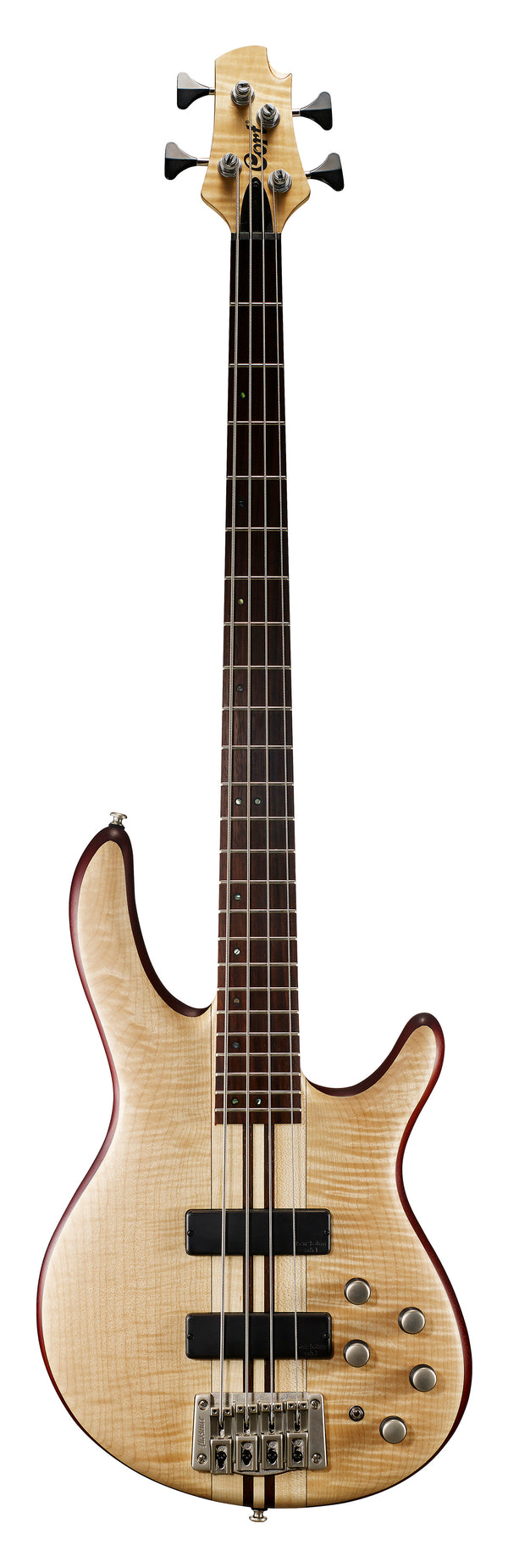 Cort A4PLUSFMMHOPN Artisan Series A4 Plus Bass Guitar. Open Pore Natural