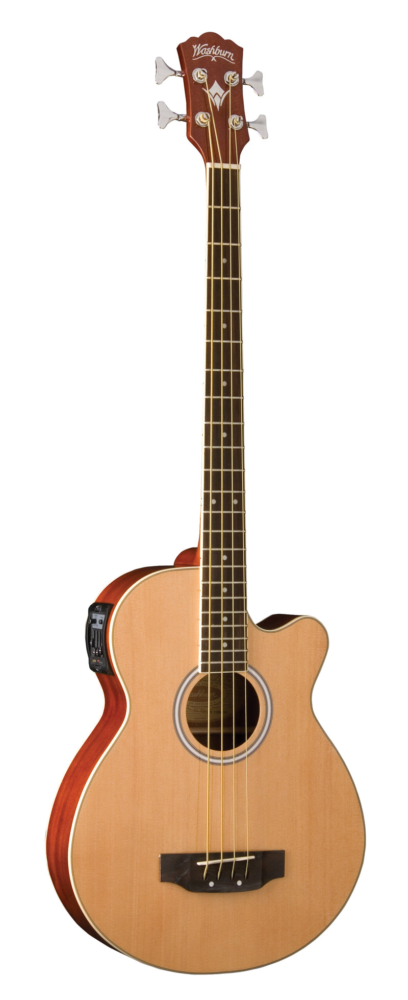 Washburn AB5K-A AB5 Cutaway Acoustic Electric Bass Guitar, Natural