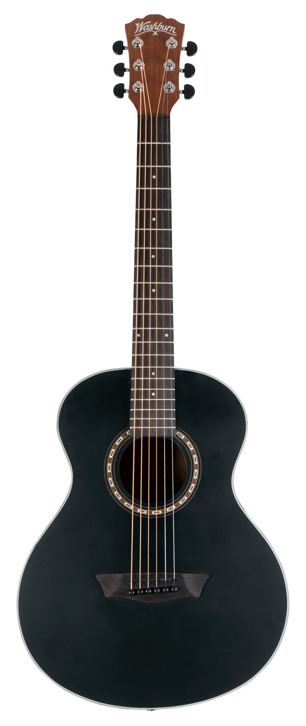 Washburn G-Mini 5 Apprentice Series 7/8 Size Acoustic Guitar. Black Matte