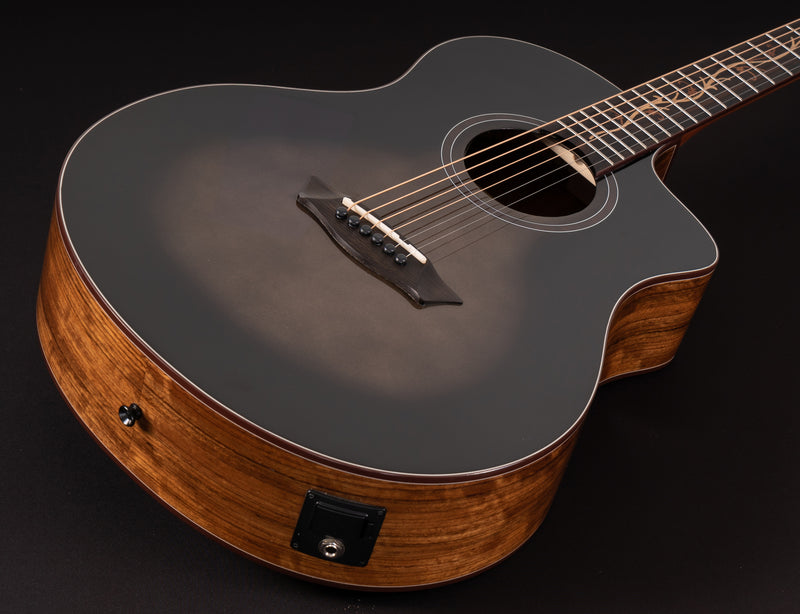 Washburn VITE S9V Bella Tono Studio Cutaway Acoustic Electric Guitar. Gloss Charcoal Burst