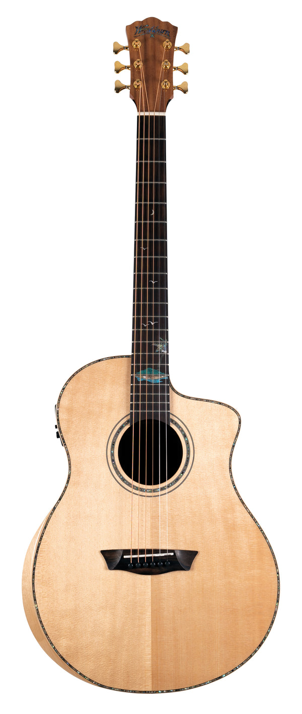 Washburn Allure SC56S Bella Tono Studio Cutaway Acoustic Electric Guitar. Gloss Natural