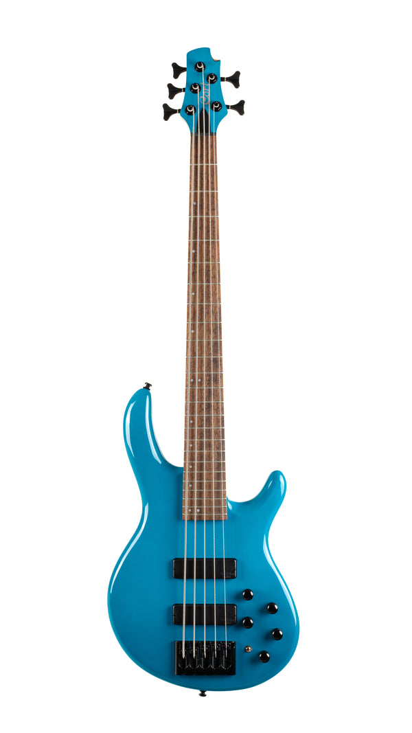 Cort C5DELUXECBL Artisan Series C5 Deluxe Bass Guitar (5 String). Candy Blue