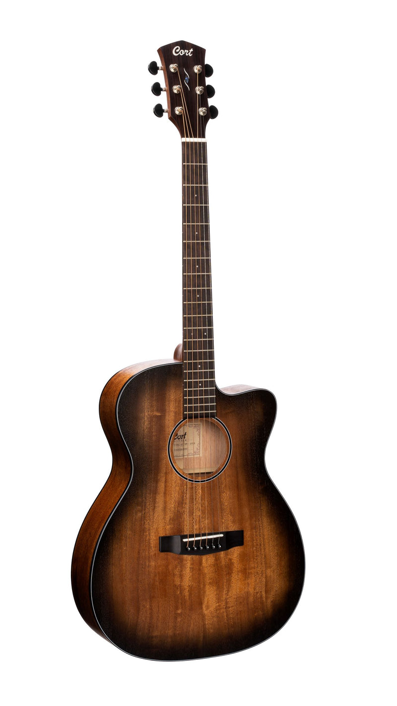 Cort COREOCOPBB Core Series Mahogany Acoustic Electric Guitar. Open Pore Black Burst