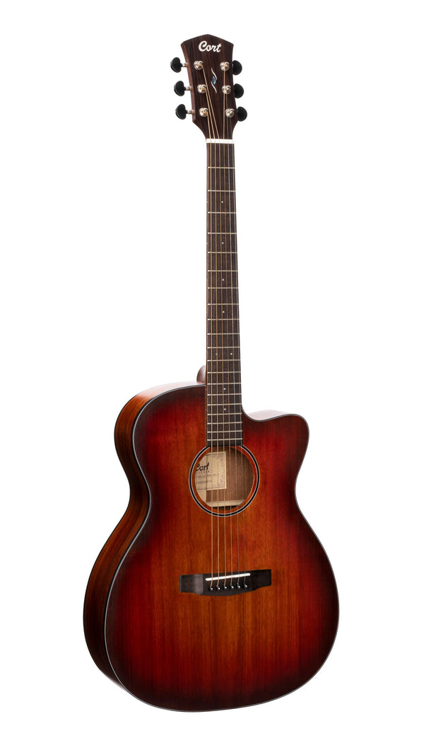 Cort COREOCOPLB Core Series Blackwood Acoustic Electric Guitar. Open Pore Light Burst