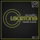 Cleartone 80/20 Bronze Treated Acoustic Guitar Strings. Extra Light (10-47)