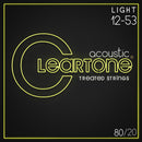 Cleartone 80/20 Bronze Treated Acoustic Guitar Strings. Light (12-53)