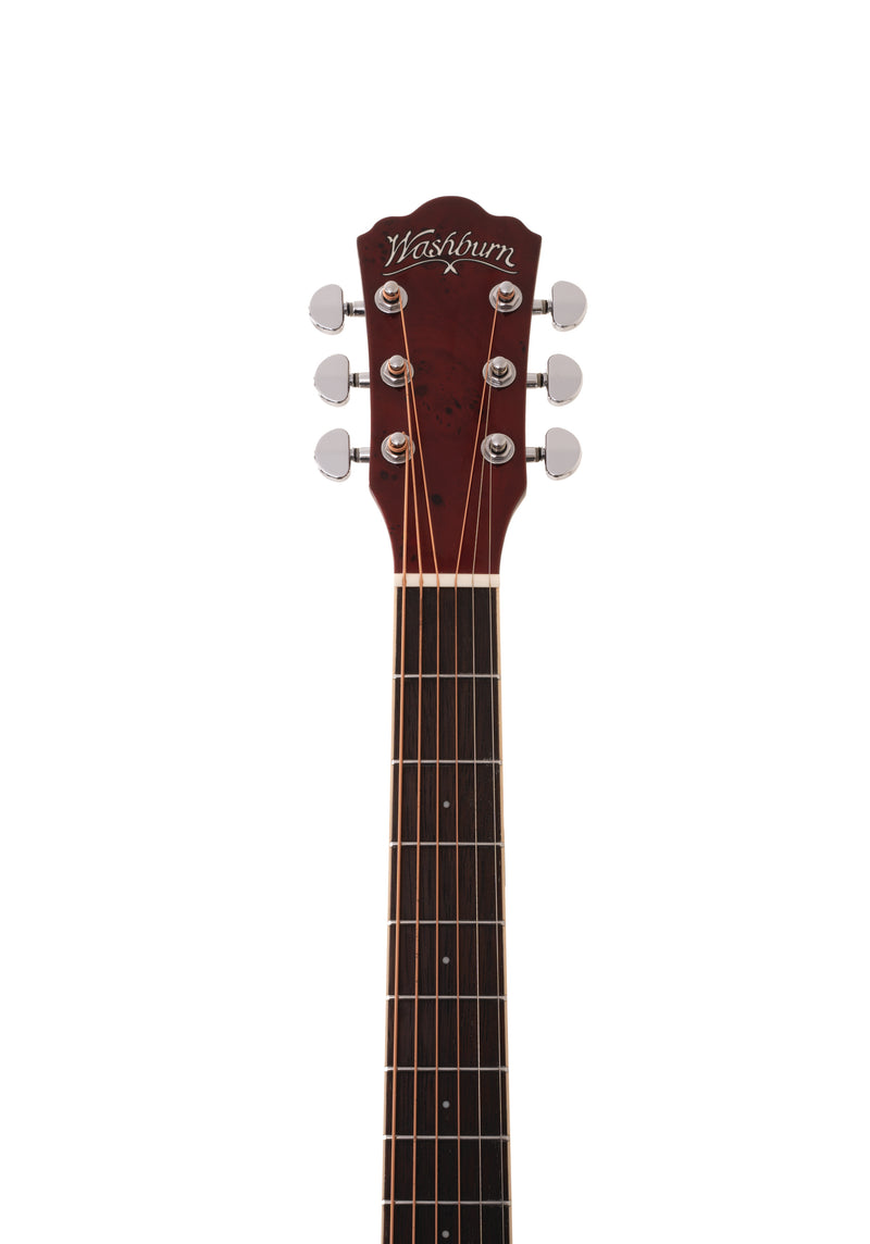 Washburn DFBACEA Deep Forest Burl Grand Auditorium Acoustic Electric Guitar. Amber Fade