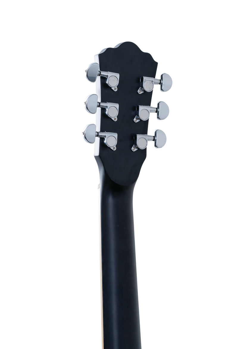 Washburn DFBACEB Deep Forest Burl Grand Auditorium Acoustic Electric Guitar. Black Fade