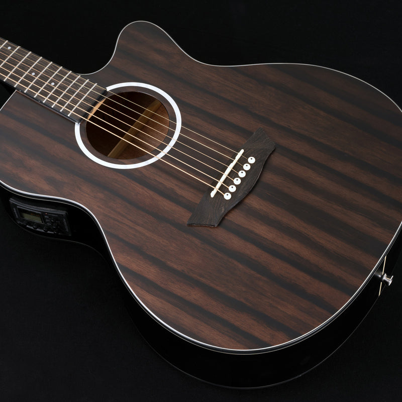 Washburn DFEACE-U Deep Forest Grand Auditorium Cutaway Acoustic Electric Guitar. Striped Ebony