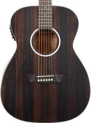 Washburn DFEFE-U Deep Forest Folk Acoustic/Electric Guitar. Striped Ebony