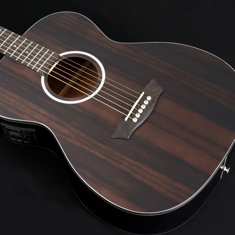 Washburn DFEFE-U Deep Forest Folk Acoustic/Electric Guitar. Striped Ebony