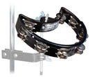Rhythm Tech DST10 Drum Set Tambourine And Mount. Black with Double Row Nickel Jingles