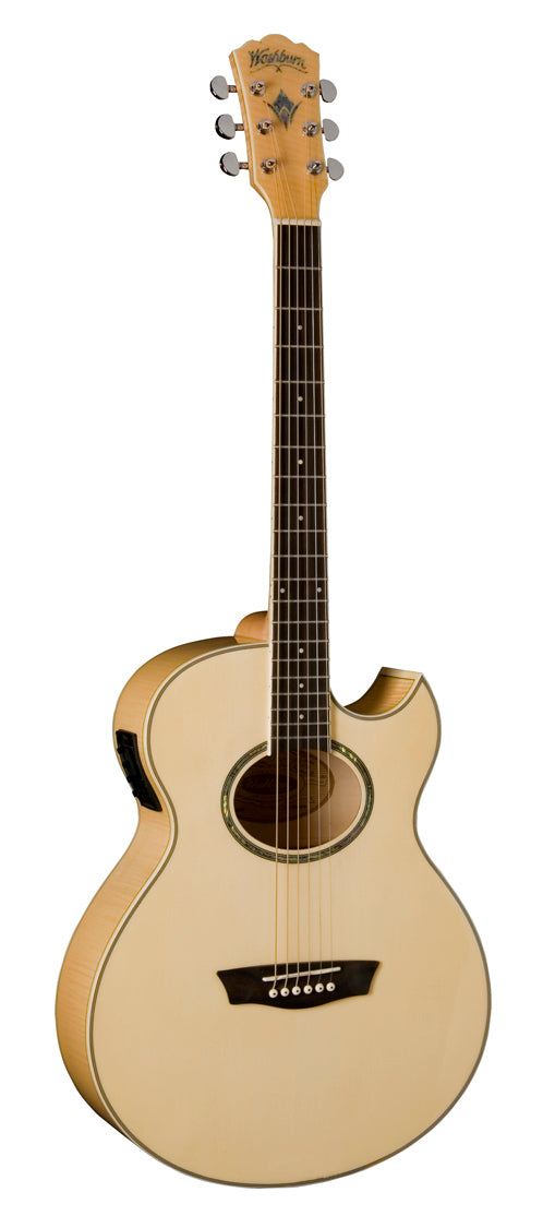 Washburn EA20 Festival Series Cutaway Acoustic Electric Guitar. Natural