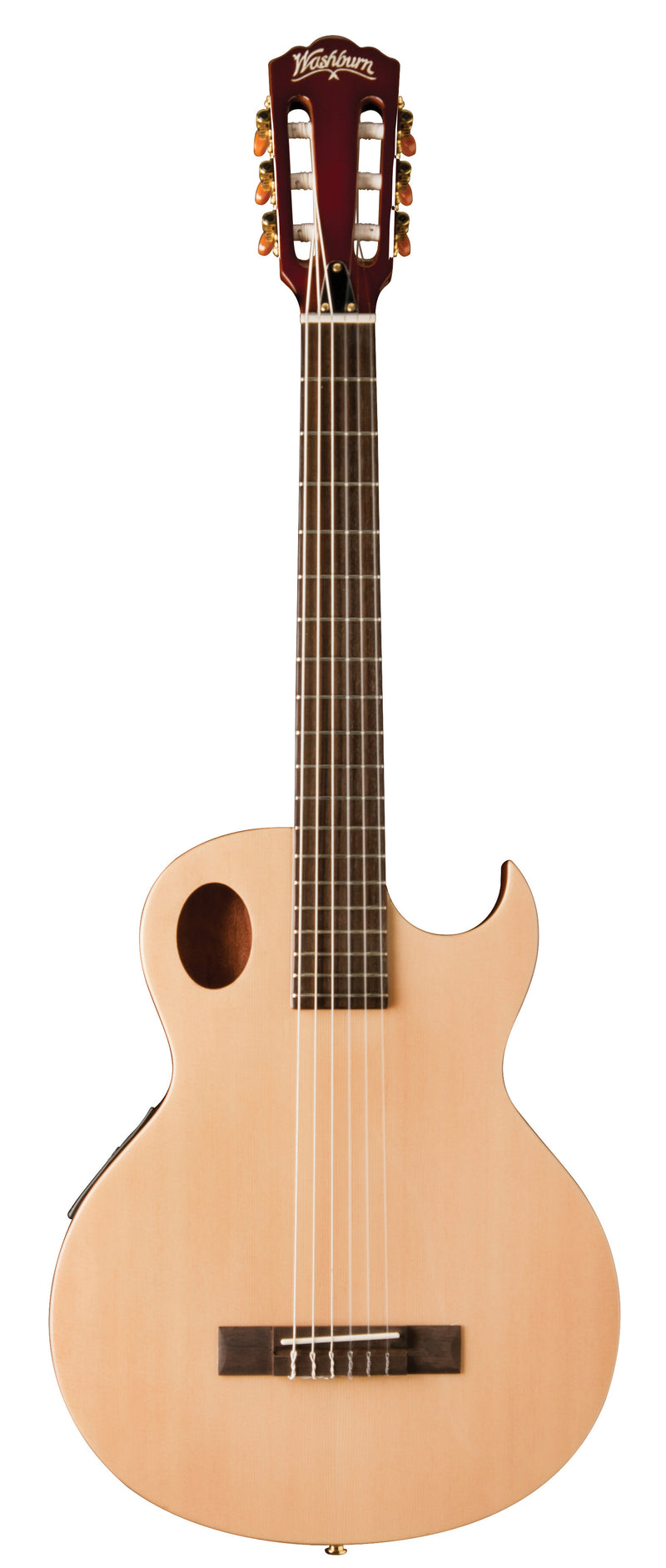 Washburn EACT42S Festival Series Nylon String Cutaway Classical Acoustic Electric Guitar. Natural