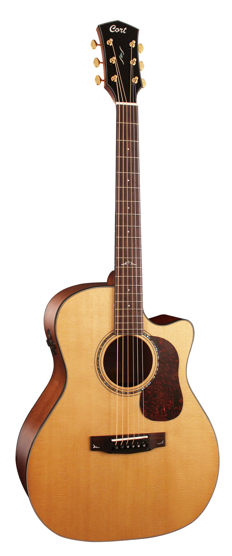 Cort GOLDA6 Gold Series A6 Acoustic Electric Grand Auditorium Cutaway Guitar. Natural Glossy