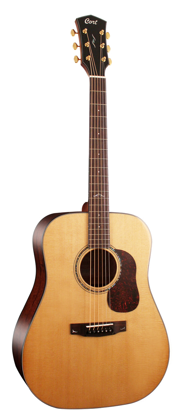 Cort GOLDD6 Gold Series Acoustic Dreadnought Guitar. Natural Glossy