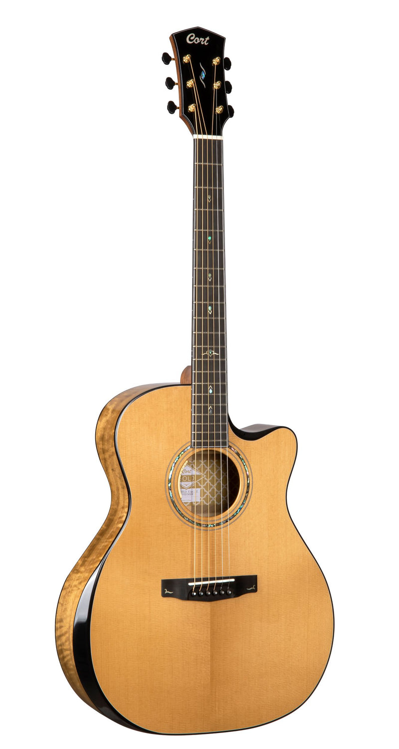 Cort GOLDEDGENT Gold Series Acoustic Electric Guitar. Natural Gloss