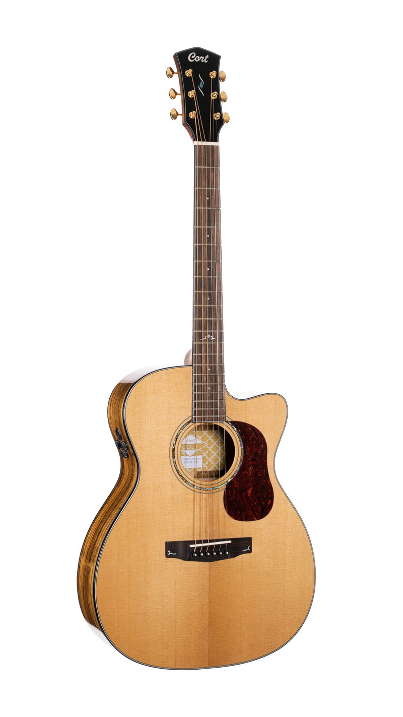 Cort GOLDOC6-BO Gold Series OC6 Bocote Acoustic Electric Guitar. Natural Glossy