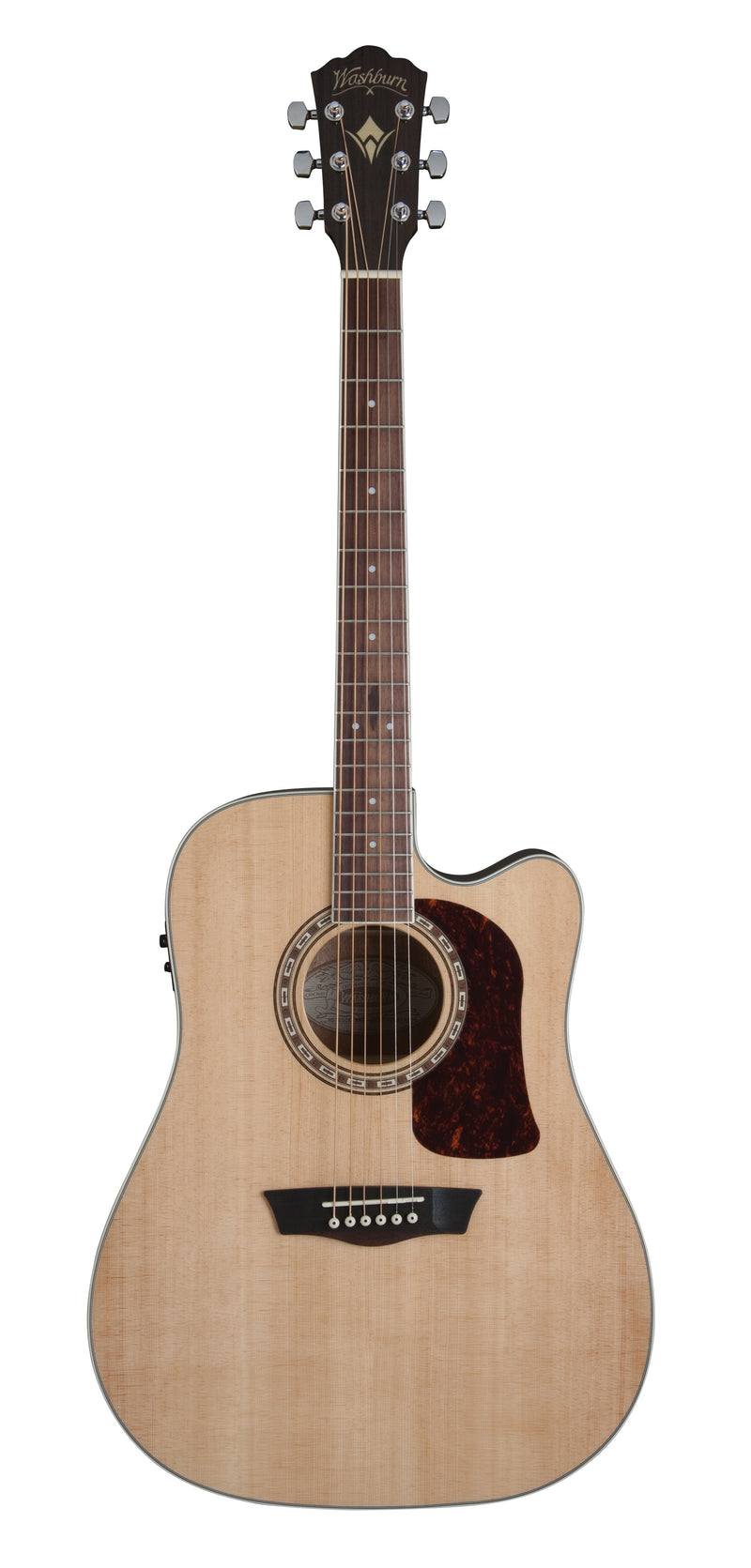 Washburn D10SCE Heritage 10 Series Dreadnought Cutaway Acoustic Electric Guitar. Natural