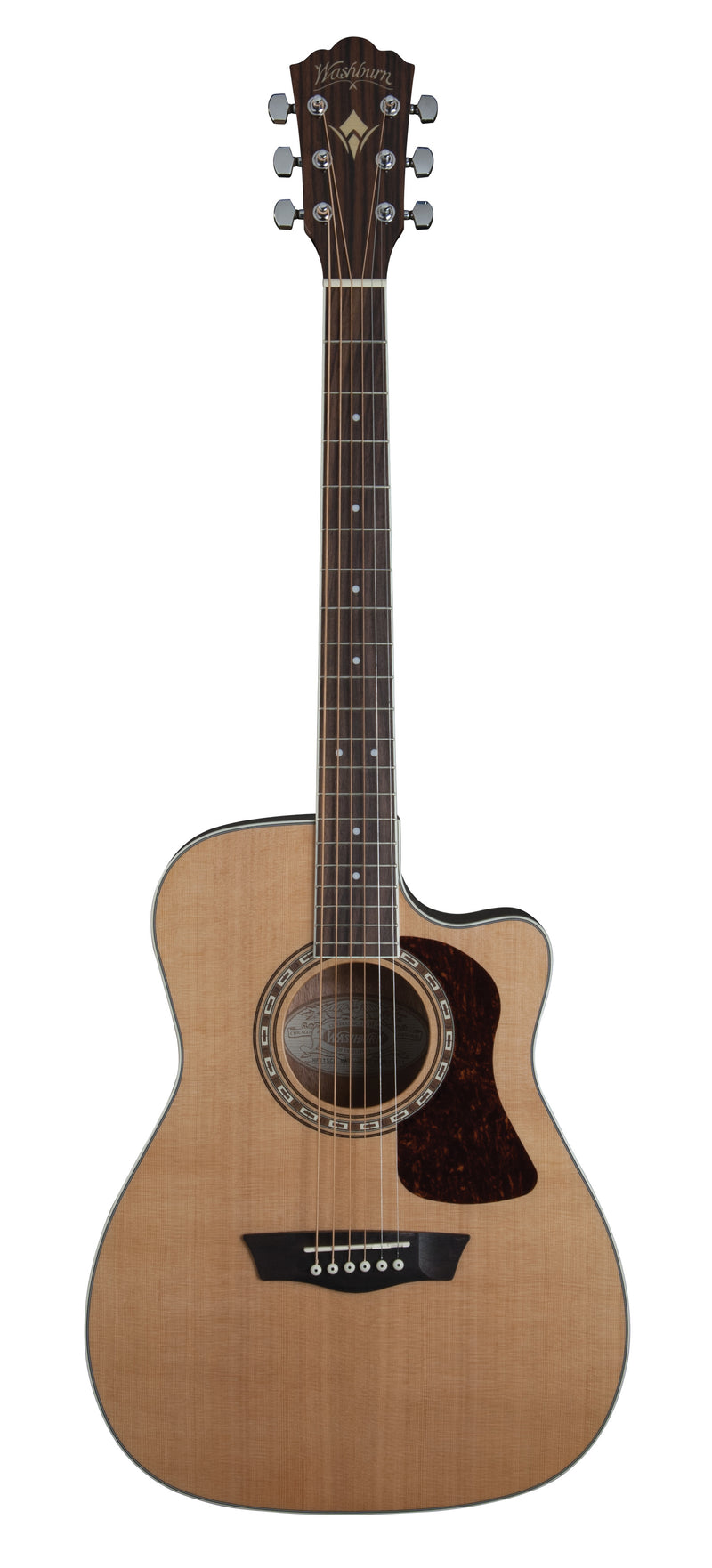 Washburn F11SCE Heritage 10 Series Folk Cutaway Acoustic Electric Guitar. Natural