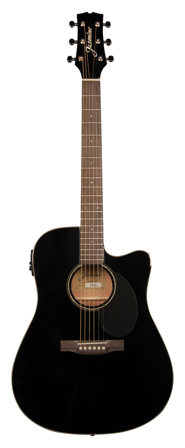 Jasmine JD39CE-BLK Dreadnought Acoustic Electric Guitar. Black Finish