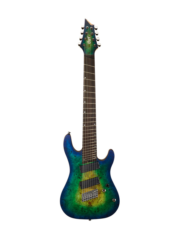 Cort KX508MS KX Series 8 String Electric Guitar. Mariana Blue Burst