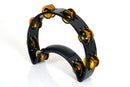 Rhythm Tech RT1011 Standard Tambourine. Black with Double Row Brass Jingles