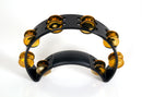 Rhythm Tech RT1011 Standard Tambourine. Black with Double Row Brass Jingles