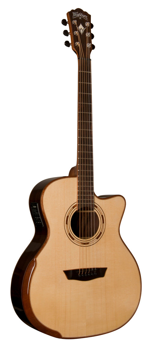 Washburn G25SCE Comfort Deluxe 25 Series Grand Auditorium Cutaway Acoustic Electic Guitar. Natural