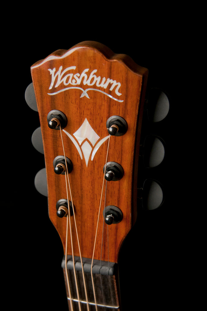 Washburn G55CE Comfort Deluxe 55 Series Grand Auditorium Cutaway Acoustic Electric Guitar. Koa