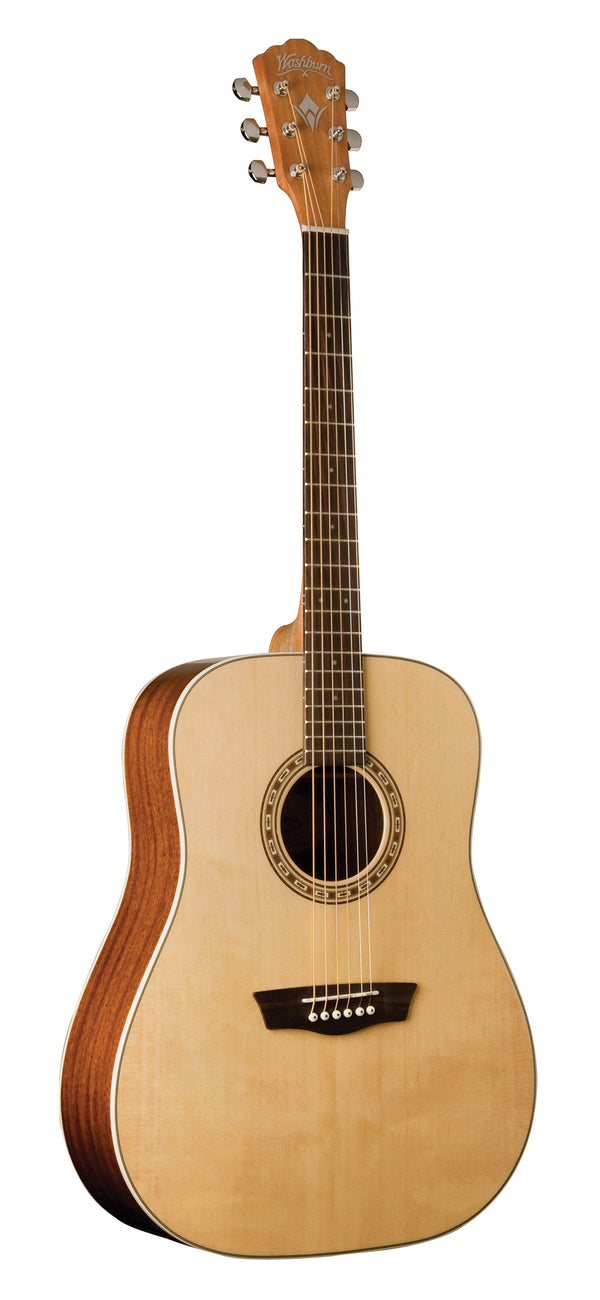 Washburn D7S Harvest Dreadnought Acoustic Guitar. Natural Gloss