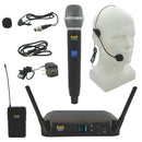CAD WX120 Complete Wireless Mic System with HH & BP Transmitters includes Lav, Headset, and Guitar cable