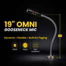 CAD AMC105-2-19 Omni Dynamic Mic with 2 DPDT Push-to-Talk Switch 19in Gooseneck & 2-3/4in Flange
