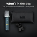 CAD D85 Compact Dynamic Snare Drum Microphone with Clip & Bag